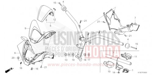MANETTE DE DIRECTION/REVETEMENT DE GUIDON NSS350AM de 2021